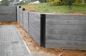 Concrete & Timber Sleepers Retainer Wall Melbourne